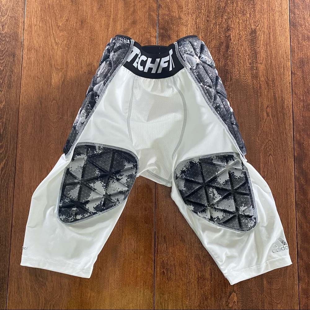 Mens Adidas football padded shorts white medium